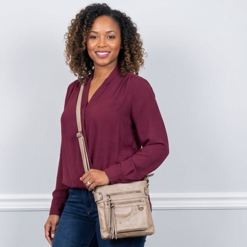Boho Beige Cross Body Handbag